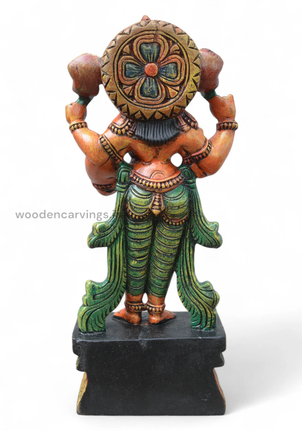 Standing Goddess MahaLakshmi wooden statue WC2249 (5)