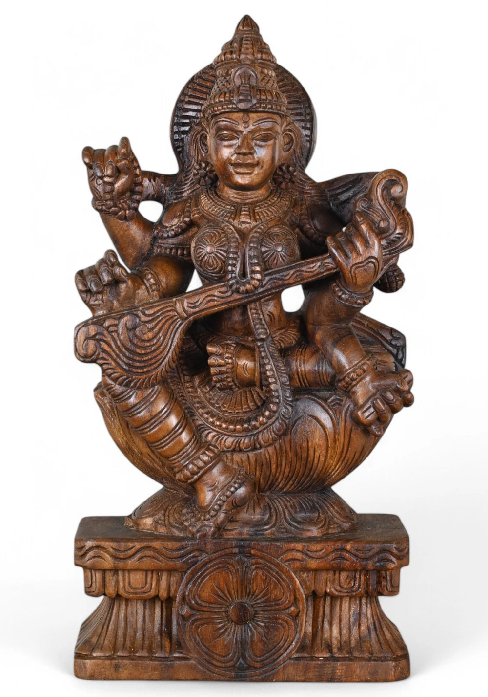 Saraswati playing the Veena with four arms 24"