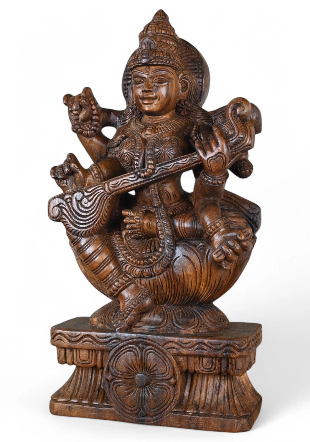 Saraswati playing the Veena with four arms 24"