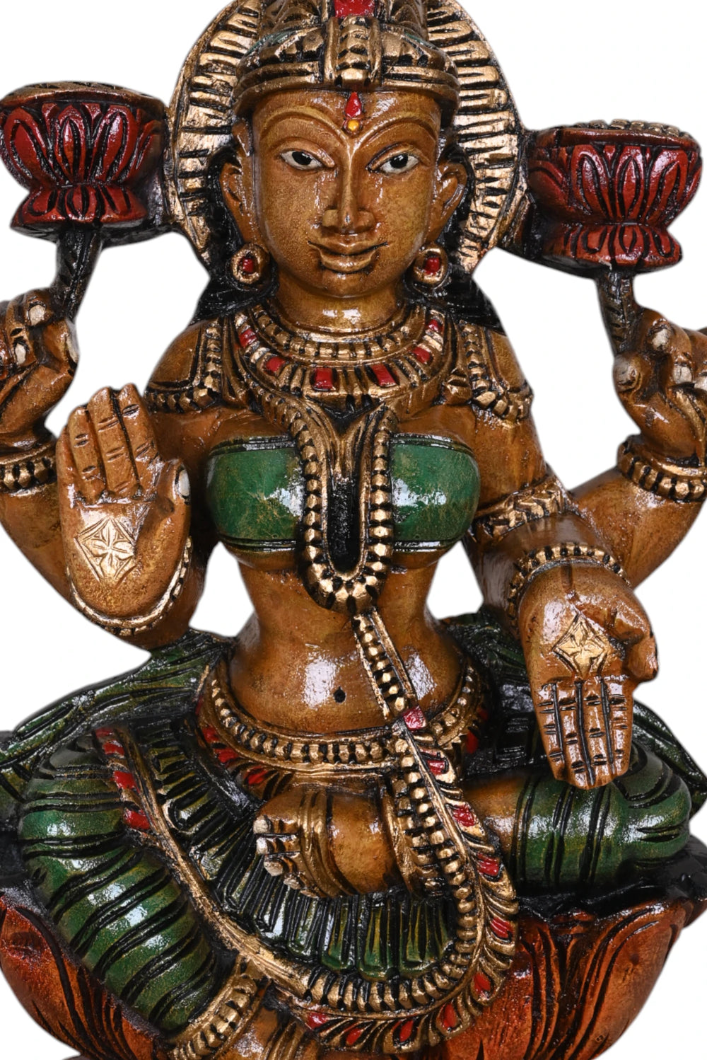 Shri MahaLakshmi Sitting on Lotus Sculpture WC3989 (2)