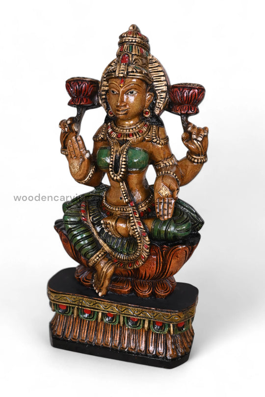 Shri Maha Lakshmi Sitting on Lotus Sculpture WC3989 (3)