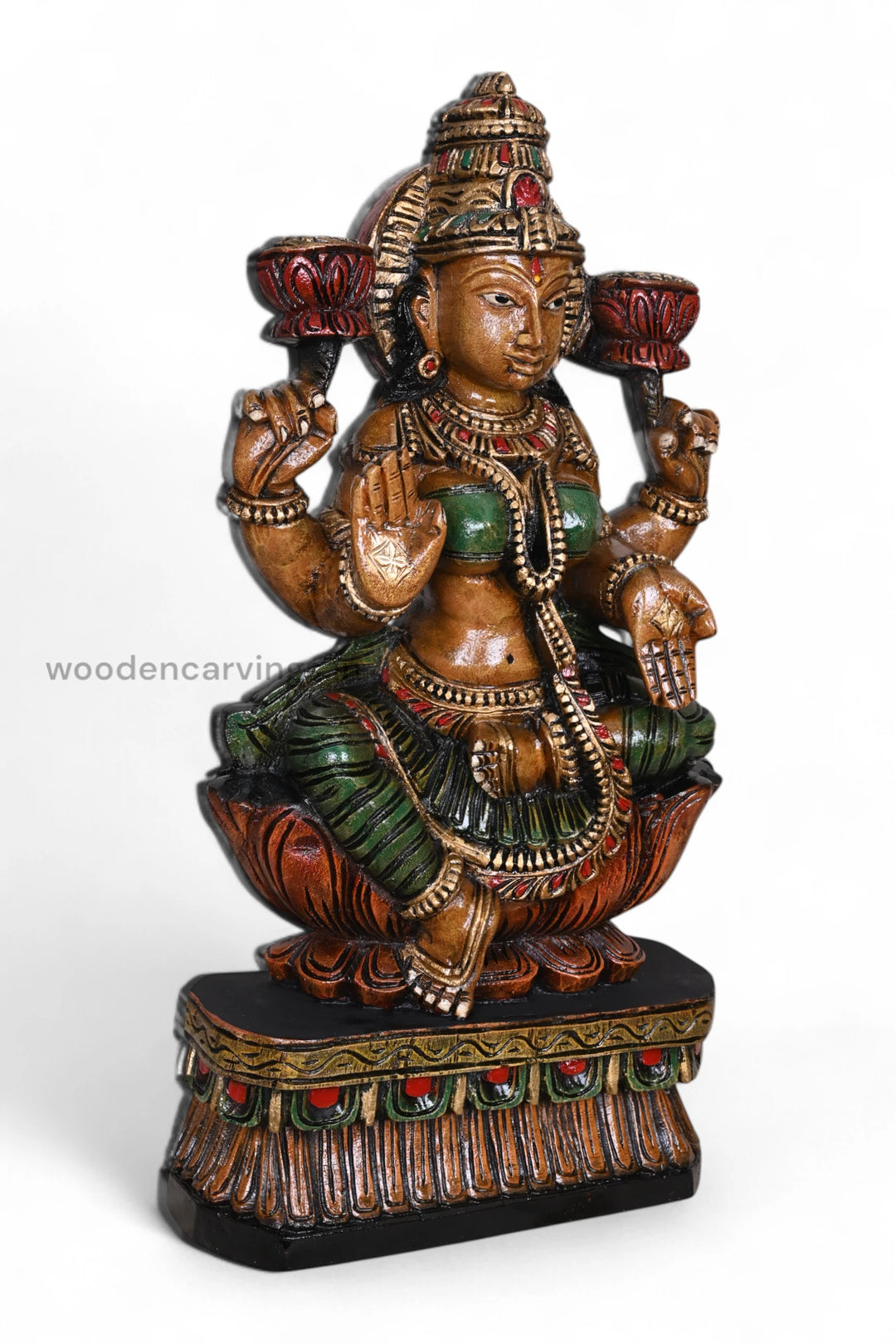 Shri Maha Lakshmi Sitting on Lotus Sulpture WC3989 (4)