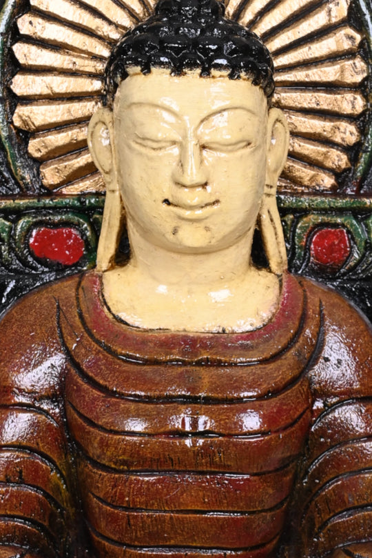 Calm Gauthama Buddha Dhyana Mudra Sculpture 18"