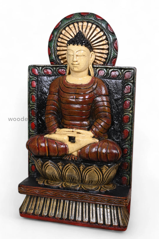 Calm Gauthama Buddha Dhyana Mudra Sculpture 18"