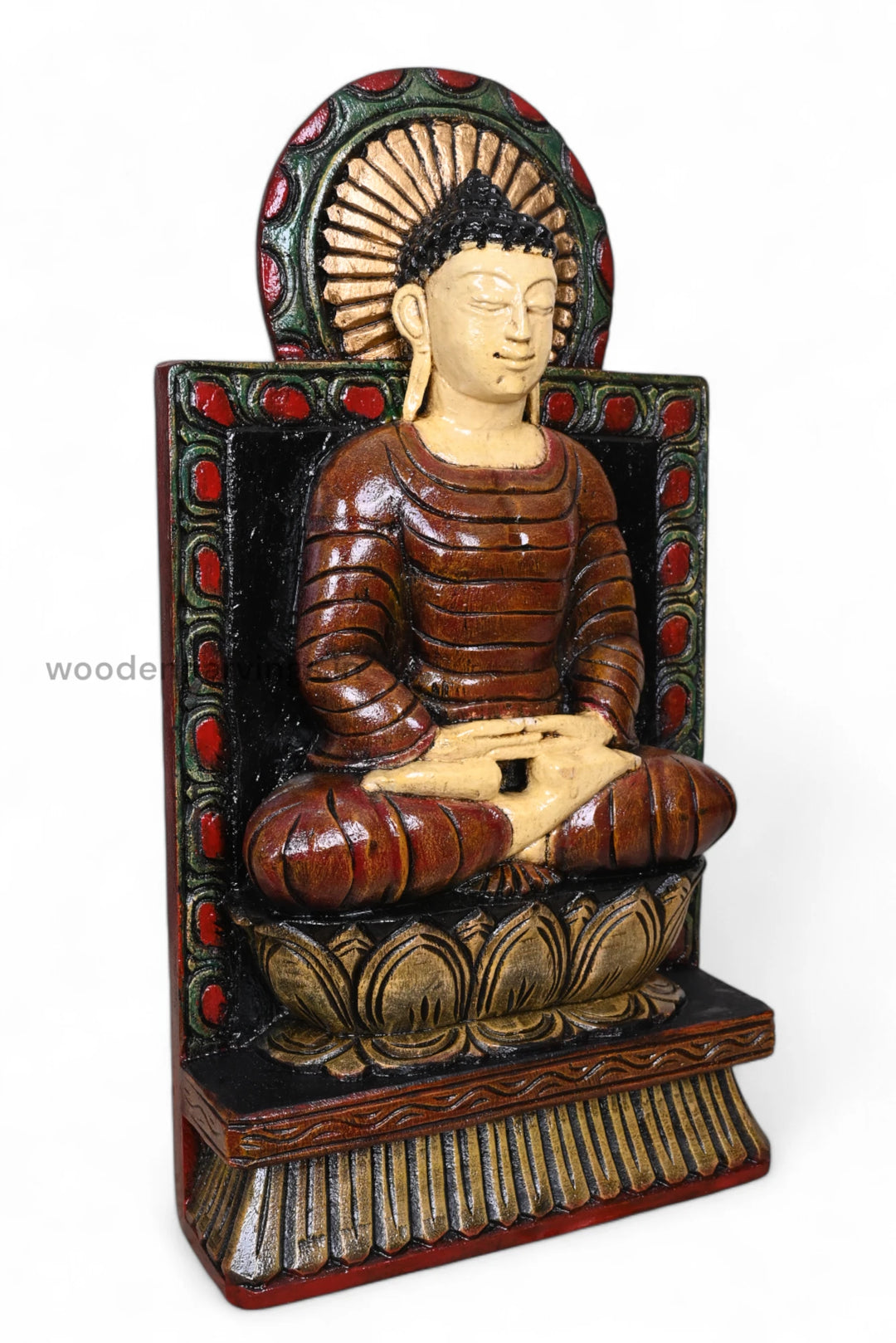 Calm Gauthama Buddha Dhyana Mudra Sculpture 18"