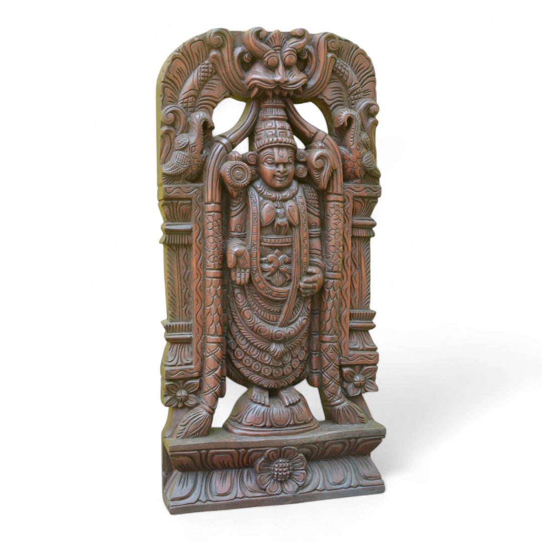 Lord Venkateshwara wooden statue 24"