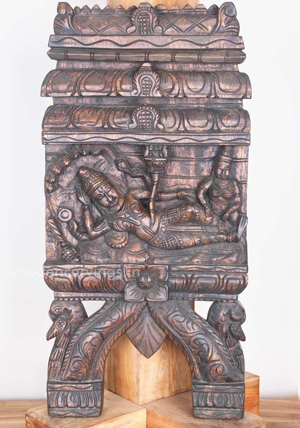 Reclining Ranganathar On Adisesha With His Consort Goddess Lakshmi Kavadi 24"