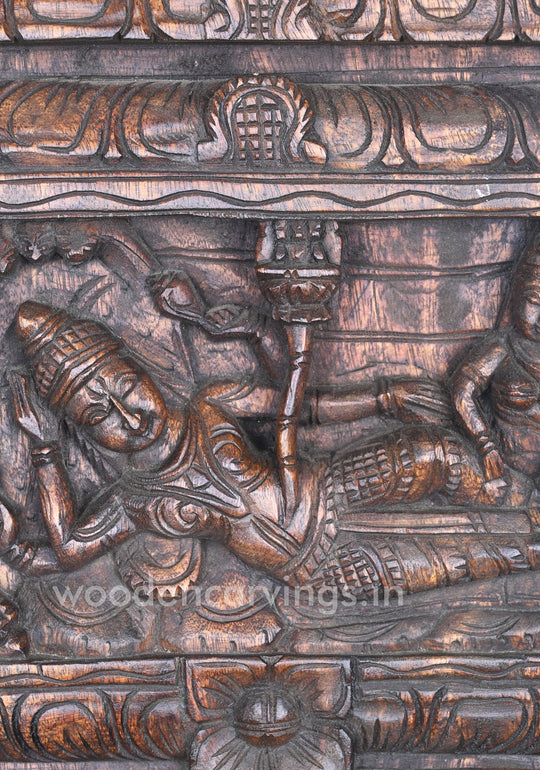 Reclining Ranganathar On Adisesha With His Consort Goddess Lakshmi Kavadi 24"