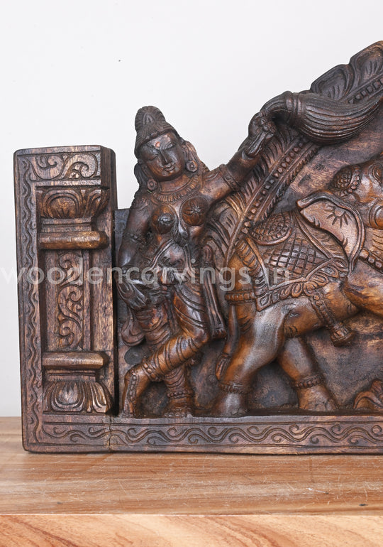 Enchanting Arch Gaja Lakshmi Pillar Design Entrance Decor Wall Panel 36"