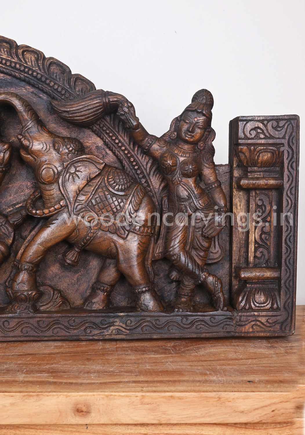 Enchanting Arch Gaja Lakshmi Pillar Design Entrance Decor Wall Panel 36"