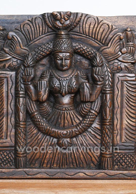 Wealthy Lord Balaji Standing With His Two Consorts Chanku Nama Chakra Wall Panel 48"