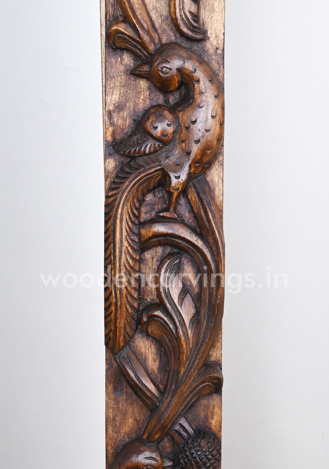 Standing Light Weight Paired Home Decor Parrot Vertical Vaagai Wood Wall Panels 36"