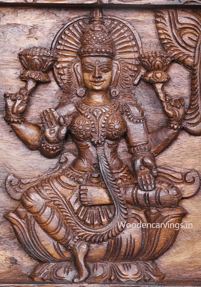 Frame Design Decorative For Entrance Decoration Ganesh, Lakshmi, Saraswathi Wooden Hooks Fixed Wall Panel 35.5"