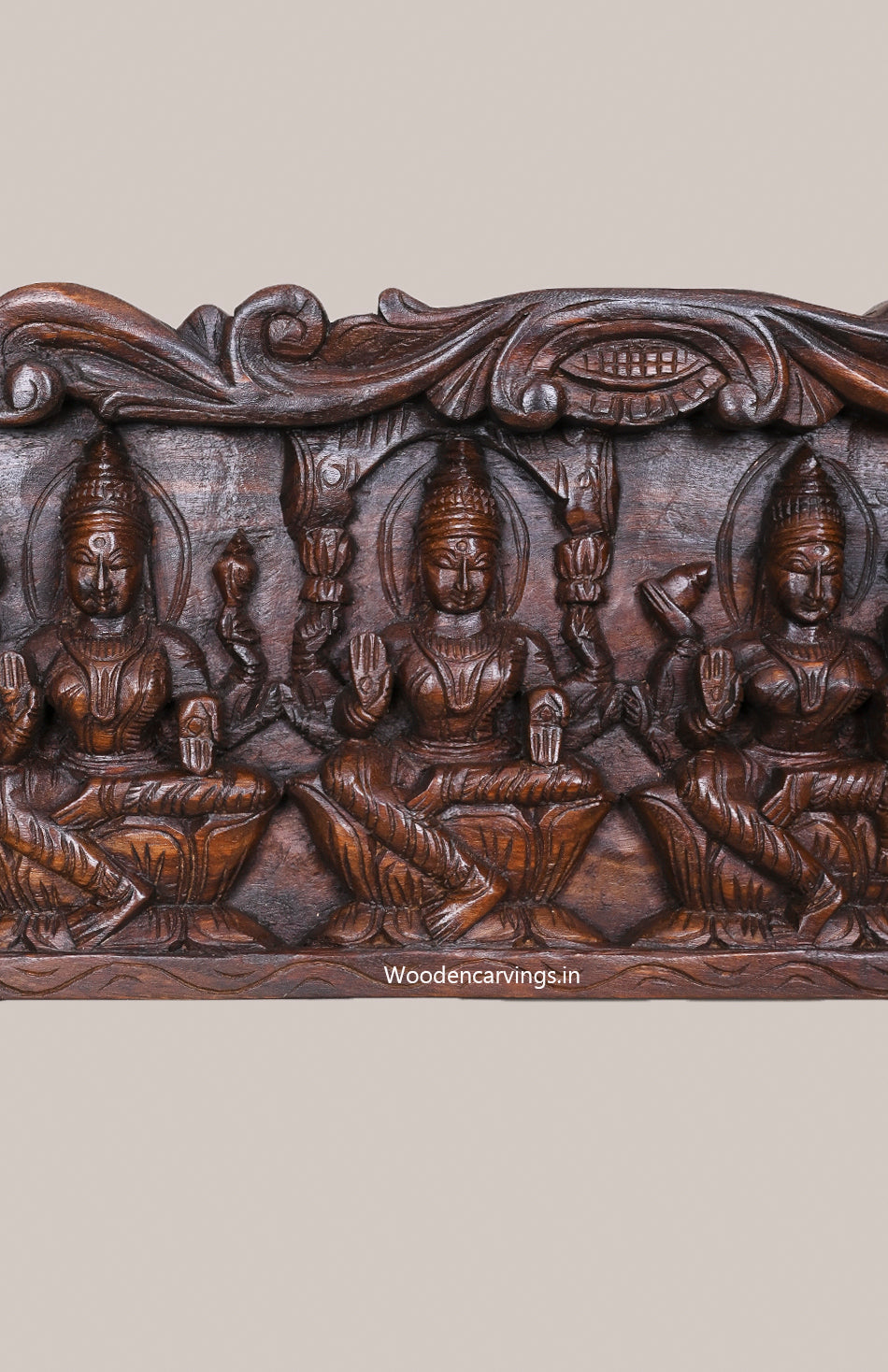 Horizontal Maha Lakshmi's Eight Forms of Goddess AstaLakshmi Home Decoration Fine Quality Wood Wall Panel 48"