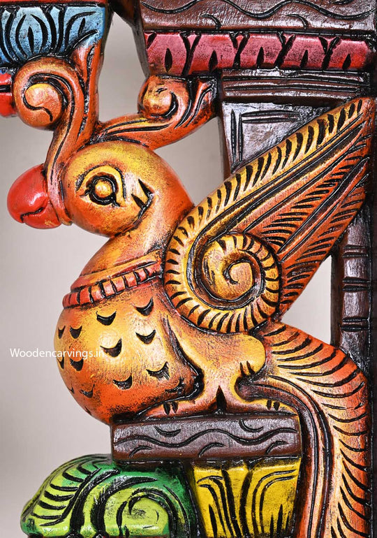 Colourful Natural Look Realistic Wooden Vaagai Wood Wall Decoration Light Weight Wall Brackets 18"