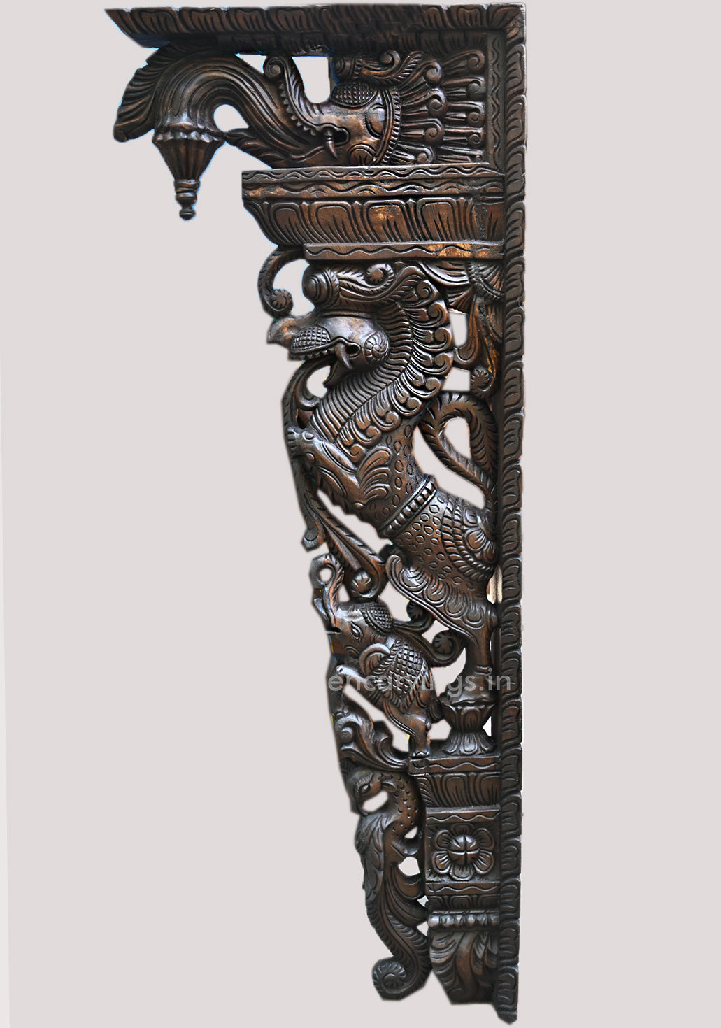 Wooden Decorative Wall Decor Paired Ancient Animal Yaazhi Standing Wall Decor Wall Brackets 46"