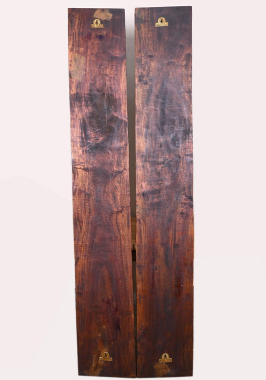 Vertical Maha Vishnu Ten Powerful Avatars Detaily Carved Wooden Entrance Decoration Paired Wax Brown Wall Panel 66"