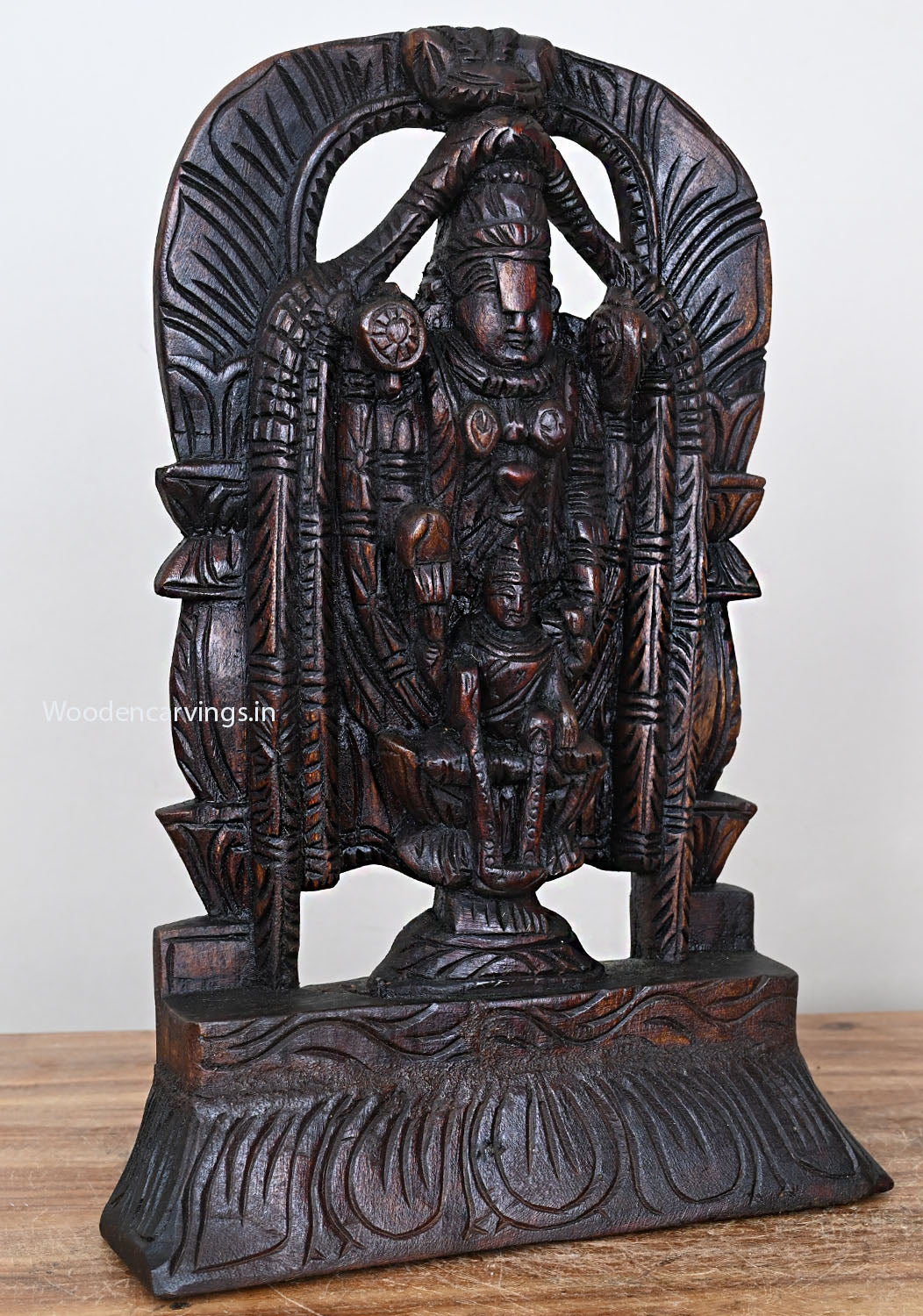 Lord Balaji with Lakshmi in a modest design 15"