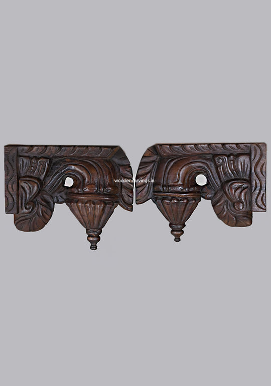 Intricate Bodhi Wall Brackets  Handcrafted Wax Brown Decor 11"