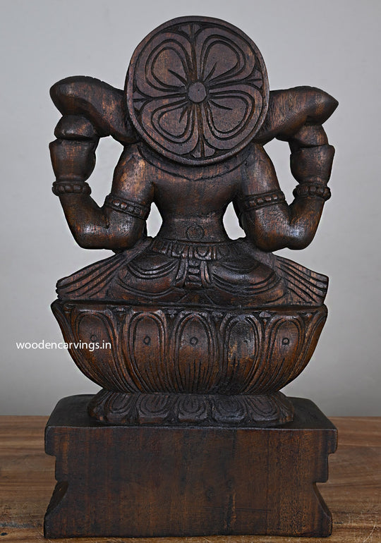 Prosperous Lakshmi Idol  Lightweight Handmade Wood Art 18"