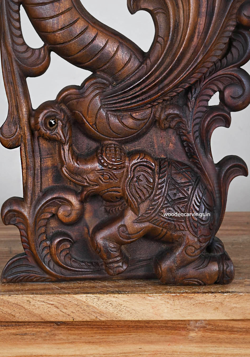 Sophisticated Elephant Wall Mount Handcrafted Wood Decor 24"