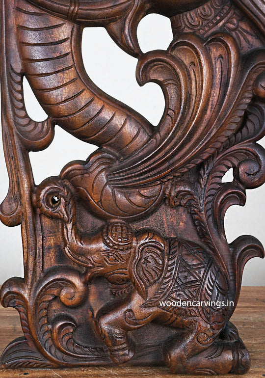 Sophisticated Elephant Wall Mount Handcrafted Wood Decor 24"