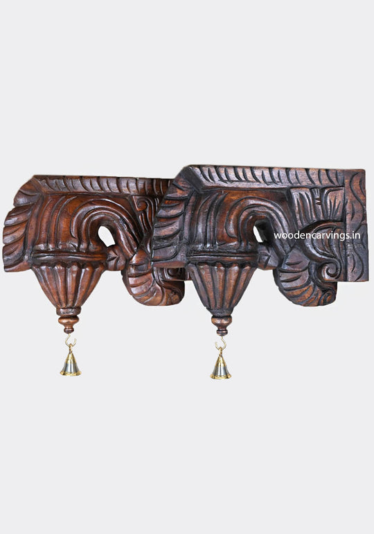 Artistic Bodhi Brackets Handcrafted Wax Brown Design 12.5"