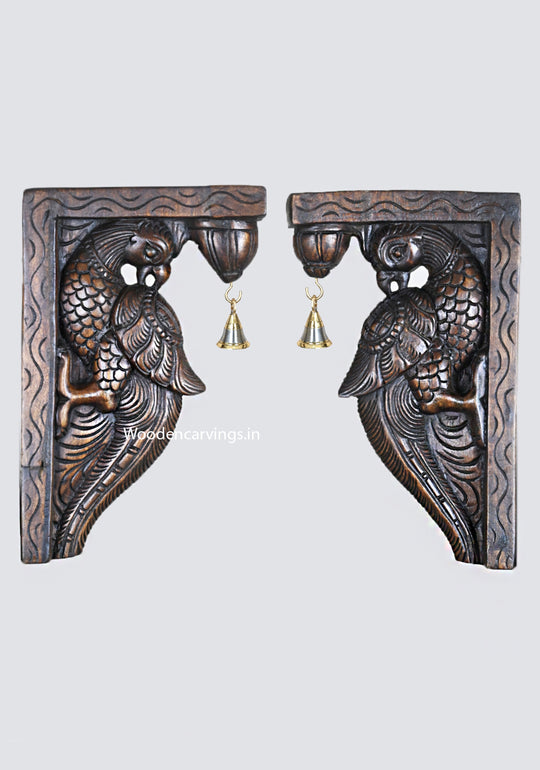 Charming Parrot Wall Art | Handmade Wooden Pair Design 16"