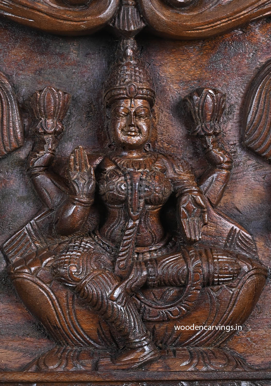 Divine Ganesh & Goddesses Panel Handcrafted Wooden Panel 36"