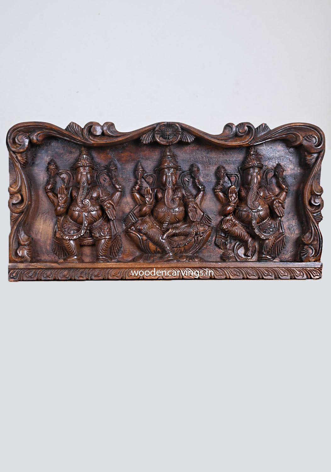 Hanging Lord Ganesh, Goddess Lakshmi, Saraswathi Panel 24"