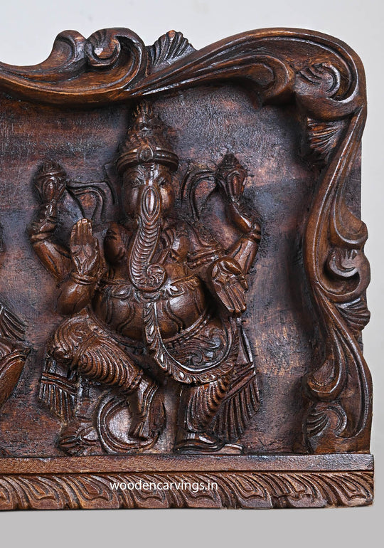 Hanging Lord Ganesh, Goddess Lakshmi, Saraswathi Panel 24"