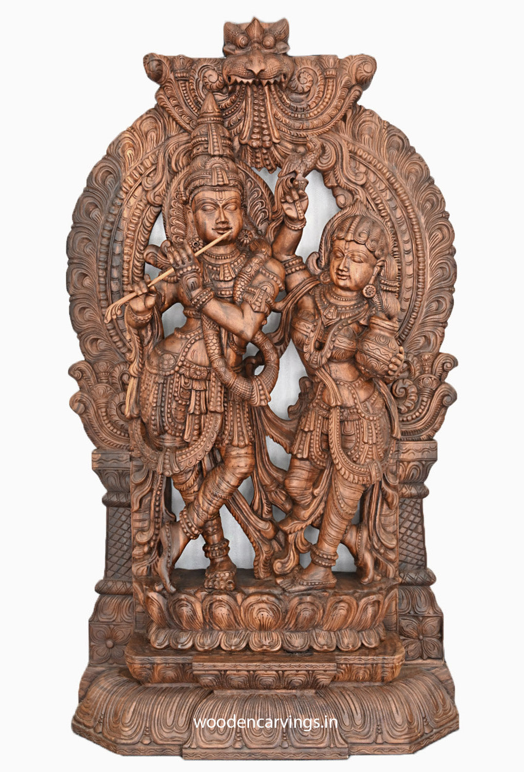 Divine Radha Krishna Sculpture Handcrafted Masterpiece 72.5"