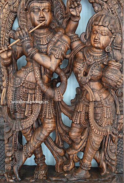 Divine Radha Krishna Sculpture Handcrafted Masterpiece 72.5"