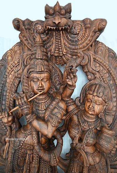 Divine Radha Krishna Sculpture Handcrafted Masterpiece 72.5"