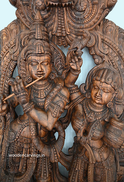 Divine Radha Krishna Sculpture Handcrafted Masterpiece 72.5"