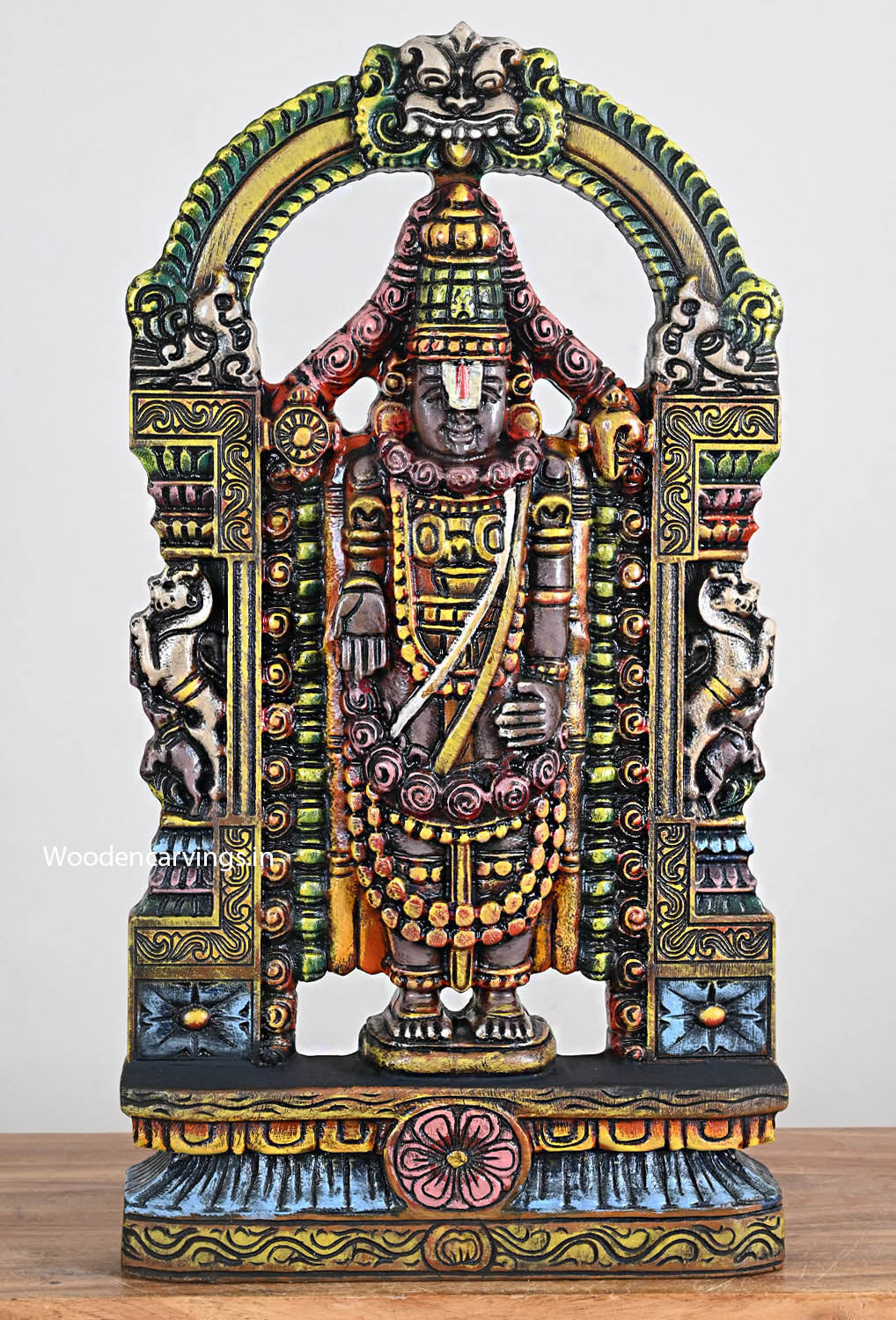 Blessed Balaji Sculpture Colourful Prabhavali Art 24"