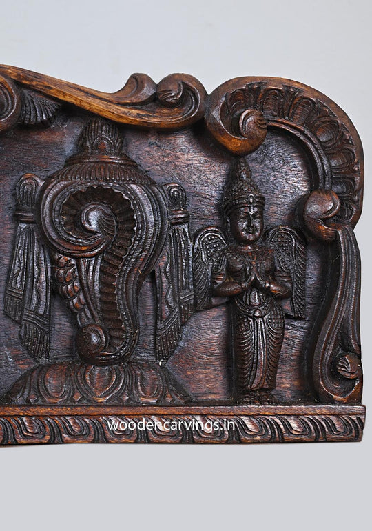 Wooden Venkateshwara Balaji With Thirunamam Brown Panel 36"