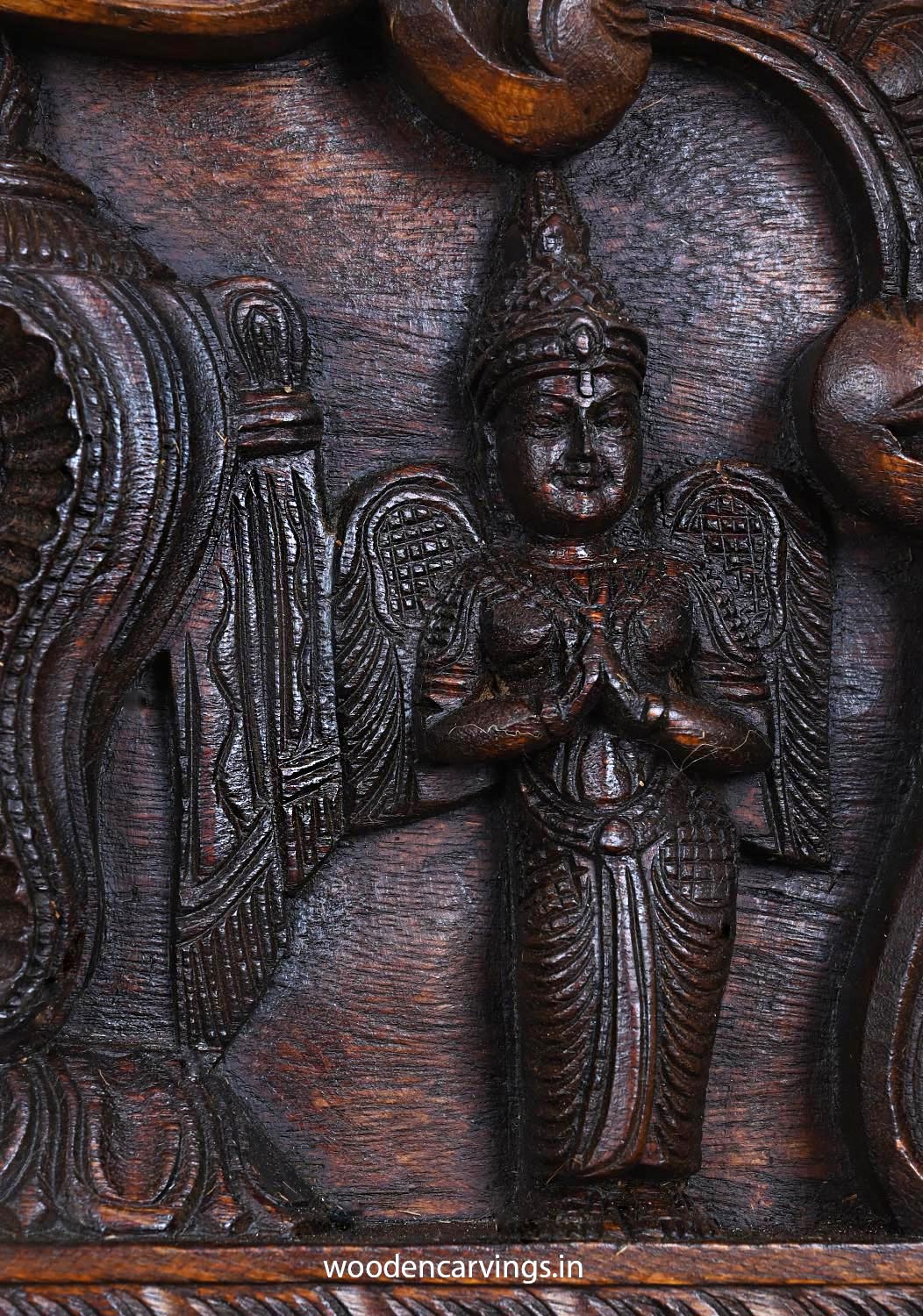 Wooden Venkateshwara Balaji With Thirunamam Brown Panel 36"