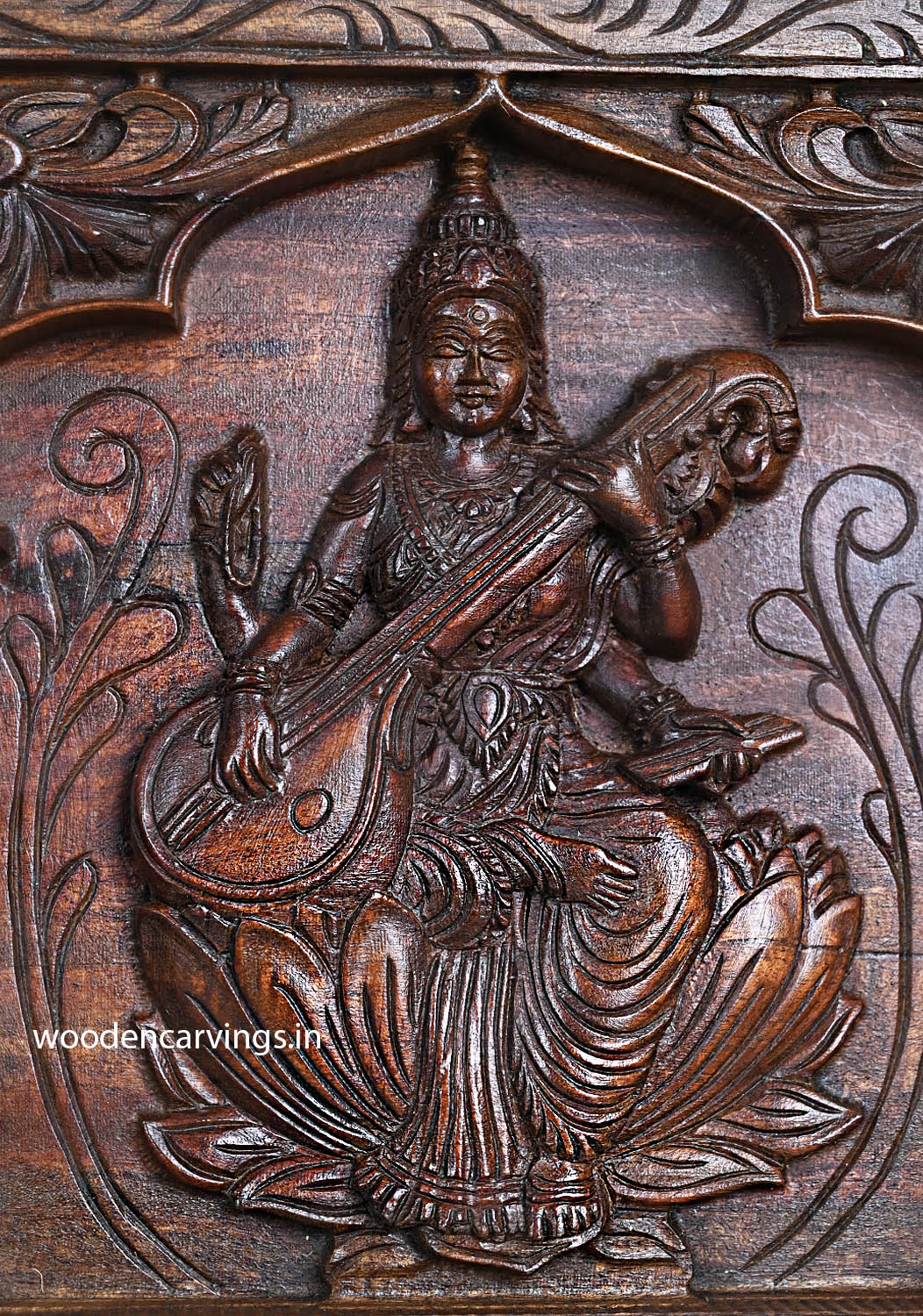 Gaja Lakshmi With Ganesh, Saraswathi Wall Panel 52.5"