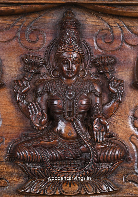 Gaja Lakshmi With Ganesh, Saraswathi Wall Panel 52.5"