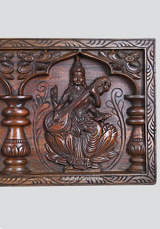 Gaja Lakshmi With Ganesh, Saraswathi Wall Panel 52.5"