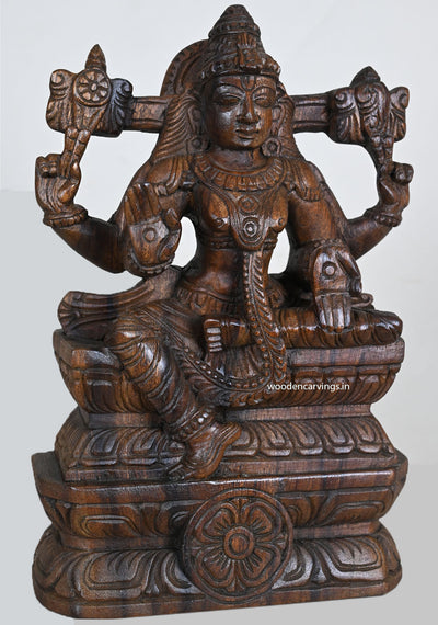 Wood Blessing Lord Vishnu Light Weight Sculpture 12"