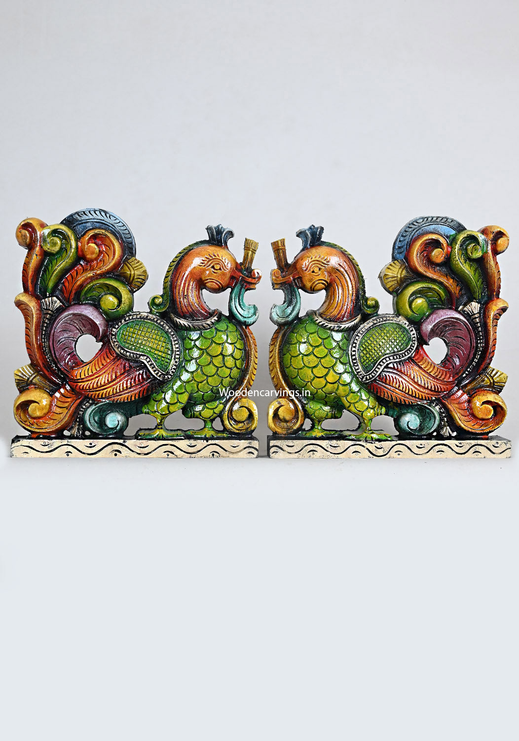 Pair of Green Hamsa Coloured Wall Mount 12"