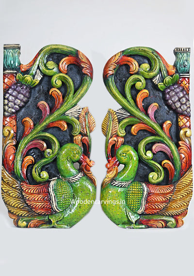 Green Pair Of Standing Hamsa (Swan) Wall Mount 24"