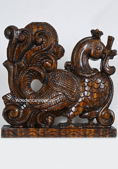 Wood Pair of Hamsa Bird (Annapakshi) Standing 12"