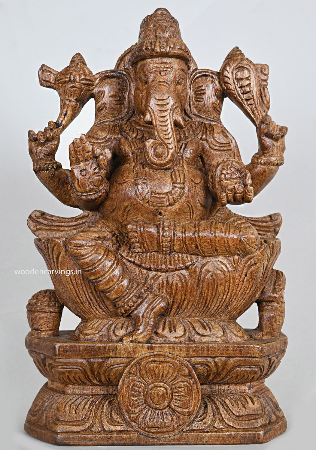 Wood Ashirvath Light Weight Ganapathy 12"