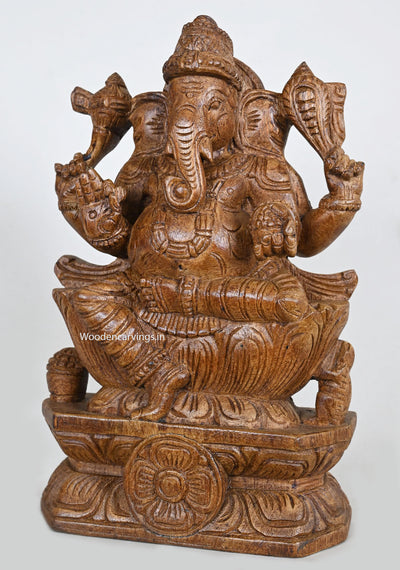 Wood Ashirvath Light Weight Ganapathy 12"