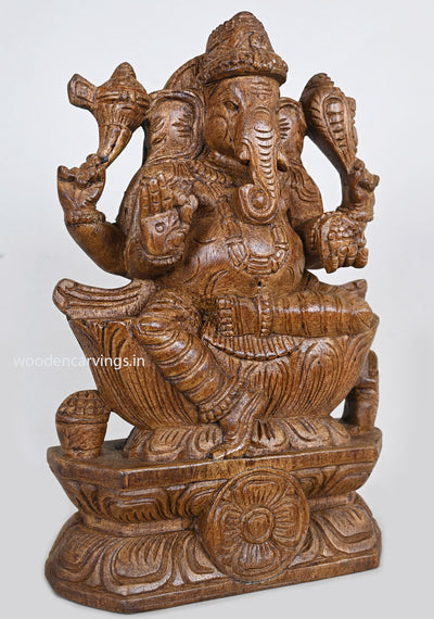 Wood Ashirvath Light Weight Ganapathy 12"