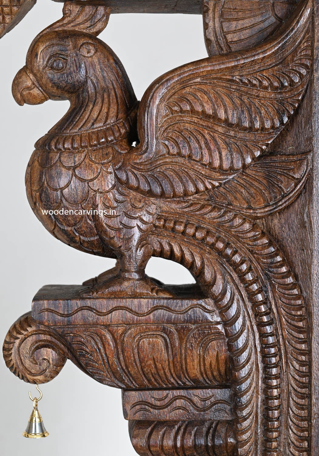 Wall Hanging Wood Paired Parrots Brackets 18"