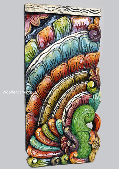 Vertical Green Peacock Wall Decoration Wall Mount 24"